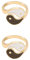 Holibanna 2Stücke Einstellbare Yin Yang Trigramme Fingerringe Für Damen Offene Dekorative Ringe Legierung Modischer Schmuck
