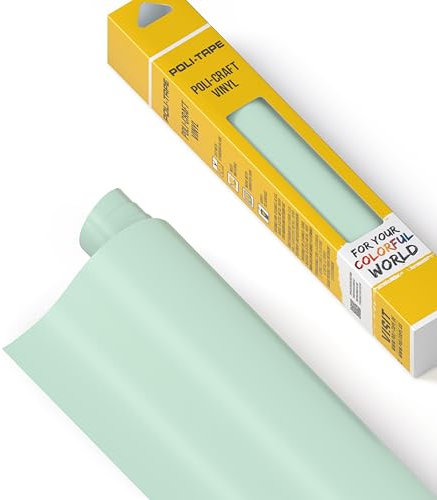 POLI-CRAFT Vinyl Klebefolie (PERMANENT) - selbstklebende Plotterfolie für DIY-Projekte, Mint matt, 30,5 cm x 183 cm
