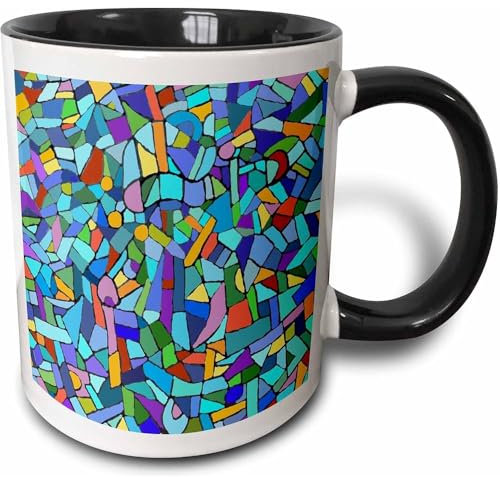 Kaffeetassen Modern Kaffeetasse 330Ml, Helles, Lebendiges Und Farbenfrohes Blaues, Von Gaudi Inspiriertes Mosaikmuster Tassendruck Fun Für Kaffeeliebhaber Tee Männer