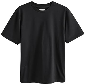 NEXT Herren Reguläre Passform Premium T-Shirt aus Supima-Baumwolle Schwarz L