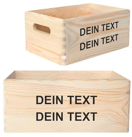 Creative Deco Personalisiert Geschenke Wunschtext Holzkiste ohne Deckel | Dein Eigener Beliebig Text Individuelles Geschenk | Geschenkkiste Geschenkbox | Für Frauen, Männer und Paar | 30 x 20 x 13 cm