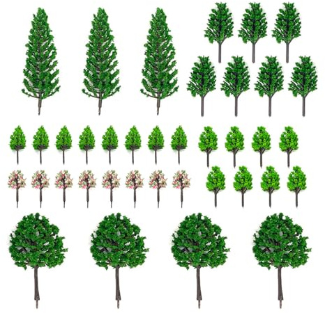 Noaxylic 38 Pièces Arbres Miniatures, Mini Diorama, Arbre Miniature Modèle | 3 - 13 cm, Modèles en Mixtes Décor, Paysage Architectural, pour Paysages Miniatures, Table de Sable, Arbre Vert Modèle