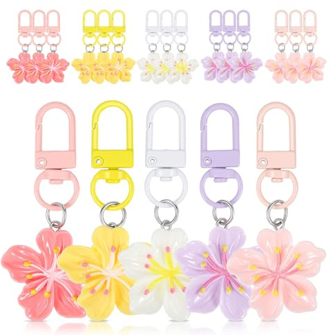 guduling Lot de 20 porte-clés en forme de marguerite | Pendentif de sac à main en forme de fleur - Petit porte-clés pour femme - Pour sac à main, portefeuille, sac à dos