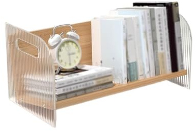 MENGLI-2024 Bücherregal Originelles, holzfarbenes, kleines Bücherregal im Sofa-Stil, Schreibtisch-Präsentationsständer aus Holz, Aufbewahrungsorganisator for Heim- und Bürobedarf(L30xW20xH18 cm)
