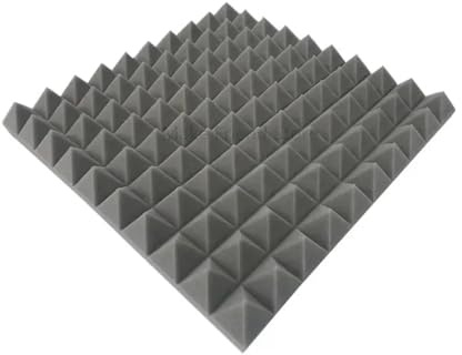 Schalldämmplatten 6er-Pack 50 x 5 cm Studio Pyramid Akustikschaumstoff Polyurethan Schallschutzschaum Schallabsorption Schalldämmung Behandlungsplatten(Grey)