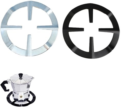 Reductor Cocina Soporte para Cocina De Gas Soporte Redondo para Olla Moka Antideslizante Reductor de Metal de 13 cm para Olla De Leche Y Cafetera 2 Pc