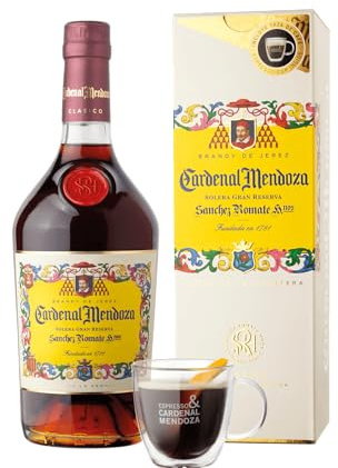 Cardenal Mendoza Clásico Solera Gran Reserva Brandy de Jerez 40% vol 0,7 l in Geschenkbox mit Espresso-Tasse