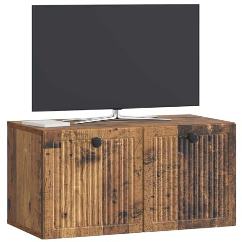 vidaXL Wandmontierter TV-Schrank Altholz 59,5 x 31 x 30 cm, Moderner Wohnraum, rechteckiger TV-Schrank, viel Stauraum, Wandmontage, kompakter Organizer fürs Zuhause