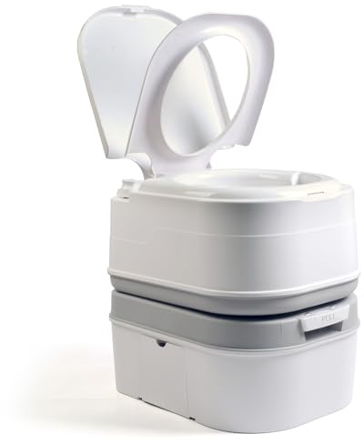 briebe Camp WC1195W Portable Toilet 24L Chemical Toilet for Motorhomes, Boats and Travel, 20L Water Tank, Piston Pump and Odour Proof Valve Easy to Clean and Empty