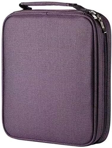 WINSHEA 120 Slots Federmappe Super große Kapazität Mehrlagige Studenten Stationäre Fall Farbige Bleistifte Halter Case Federtasche Federmäppchen (Lila)