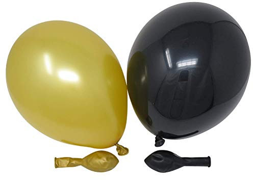 Ballonheld 50 Luftballons je 25 Gold & schwarz Qualitätsballons 27 cm Ø (Standardgröße B85)