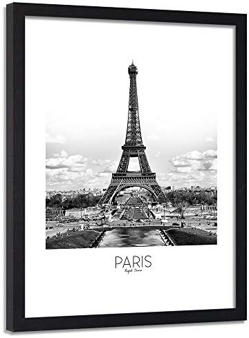 Feeby Bild Schwarzem Rahmen Paris Eiffelturm 40x60 cm 1 Teilig Wohnzimmer Schlafzimmer Küche Büro Flur Jungezimmer Wandbilder Modern Wanddekoration Kunstdruck Design Architektur Weiß