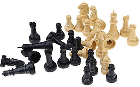 Sharplace 32 Stück Holz Schauchspiel Schachfigurenset Tragbare Holz Internationale für Unterhaltung BrettspielTurnier, ohne Brett