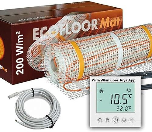 1400 Watt PREMIUM Fußbodenheizung elektrisch Fliese Bad Heizmatte Thermostat 7 m²