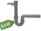 KIRCHHOFF ECO-SAVE Siphon Küchenspüle, Abfluss für Spüle Küche aus recyceltem Kunststoff, Ablaufgarnitur mit Anschluss für Waschmaschine oder Geschirrspüler 98831349, Grau