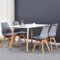 BenyLed Juego de Mesa de Comedor Rectangular y 4 Sillas, Sillas de Comedor Tapizadas y Muebles de Cocina de Juego de Comedor Estilo Madera, Gris