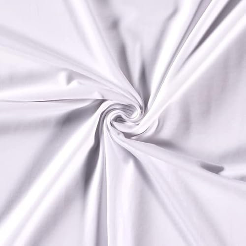 Organic-Jersey-THERESA-GOTS-Global Organic Textile Standard zertifiziert-Kleidungsstoff, Jersey-50 cm Schritte-Meterware (Weiß-50-THERESA)