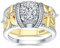 JewelryPalace Bienen Flügel Infinity Oval 1.5ct Zirkonia Halo Promise Ring Damen,Verlobungsring Silber 925 Gold Frauen,Unendlichkeit Simulierter Diamant Hochzeitsring Trauring Ehering Ring Band Set 49