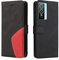Fatcatparadise Cover per Vivo Y76 5G, Flip Caso in PU Pelle Case Cover Libro Portafoglio Protettiva Custodia con TPU Antiurto,[Kickstand][Slot per Schede][Magnetica] (Nero)