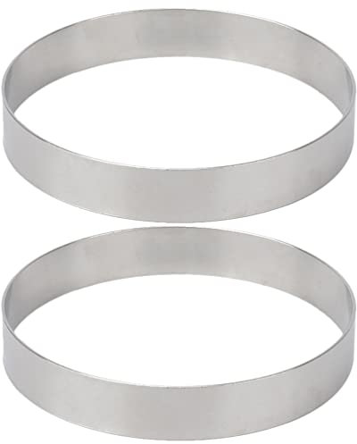 Cabilock 2 Piezas Aspersor De Pizza Anillo De Tarta Anillos De Tarta Para Hornear Plantillas De Galletas Arepas Colombianas Anillos De Salsa Para Pizza Metal Acero Inoxidable Molde De Torta
