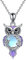 YAFEINI Mondstein Eulen Halskette Geschenke Sterling Silber Filigraner Eulen Anhänger Halskette Schmuck für Damen und Mädchen (Lila Eule Halskette)