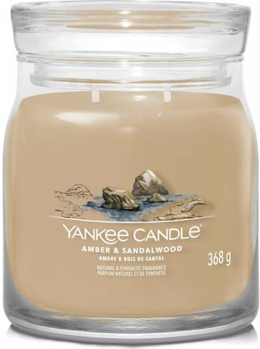 Yankee Candle - Signatur-Kerze Bernstein und Sandelholz, mittlere Ausführung