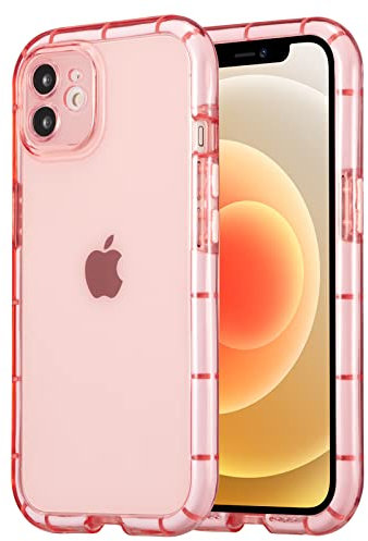 EYZUTAK Luminous Phone Case for iPhone 11 6.1 inch, Fluorescence TPU Shining in the Darkness Night Glowing Frame Transparent Soft Back Cover Shockproof Protector Thin Light up Bumper Case - Pink