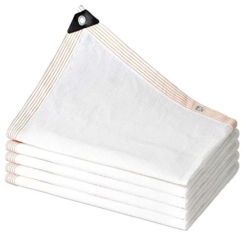 Taux D'Ombrage De 85% - 95% Filet Anti Chaleur, Filet Anti Feuille Piscine Filets D'Ombrage avec Oeillets, pour Jardin De Balcon De Garage De Ferme. (Blanc 12-Pin / 1m * 1m / 3.3ft * 3.3ft)