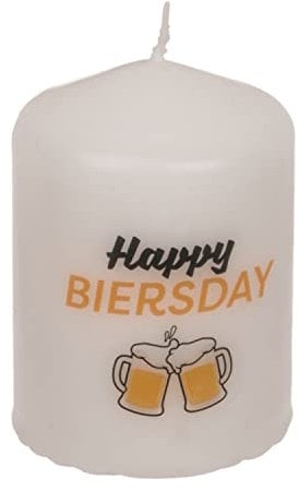 Out of the blue Happy Biersday Kerze - Geburtstags Dekokerze Dekorationskerze