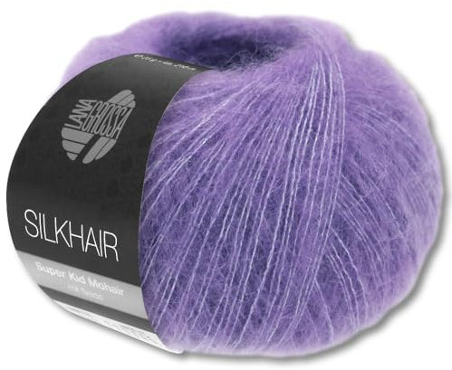 Frida's Wollhaus Lana Grossa 25 g Silkhair Mohair Superkid Seide Wolle Häkeln Stricken 43 Farben (163 | Lavendel)