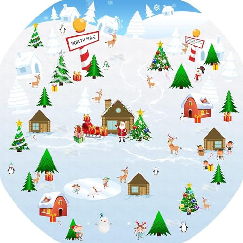 North Pole Christmas Scene Vinyl Tuff Tray Insert - 60 x 60 cm - Ideal for Mini Tuff Spot Tuff Tray - Tuff Tray NOT Included