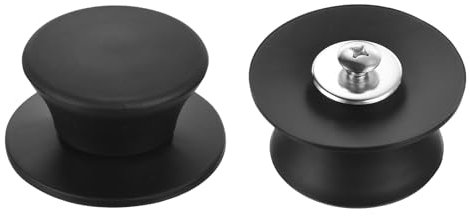 sourcing map 2pcs Universal Pot Lid Top Replacement Knob, Heat Resistant Silicone Pan Lid Holding Handles Knob Grips for Kitchen Cookware Lid Cover, Black