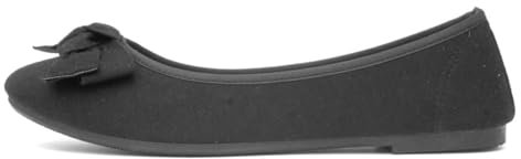 Lilley Giselle Womens Black Bow Ballerina Shoe - Size 5 UK - Black