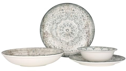 Rinart Geschirrset - Fade - 24 teilig - 6 Personen - Porzellan