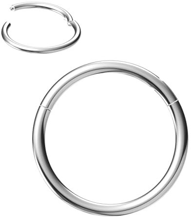 NewkeepsR Edelstahl 20g×10mm Nasenring-Hoop für Damen und Herren, Hinged Clicker Septum-Nasenpiercing-Ohrhänger ohne Naht für Knorpelhelix-Ohr-Läppchen-Körper-Schmuck