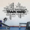 SHELOG Training Hard Home Gym Wandtattoo Dekoration Fitness Gym Zitate motivierende inspirierende Workout Aufkleber Kunst Aufkleber
