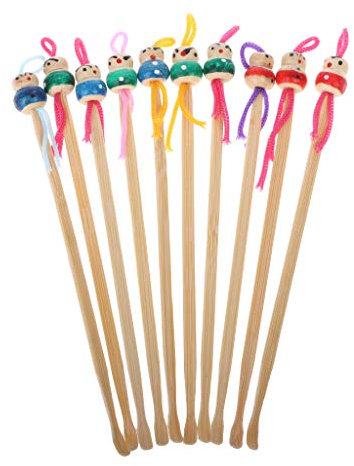 10 unidades por lote de dibujos animados para palillos de oreja de madera de bambú, removedor de oídos, herramienta de cuidado de oídos unisex