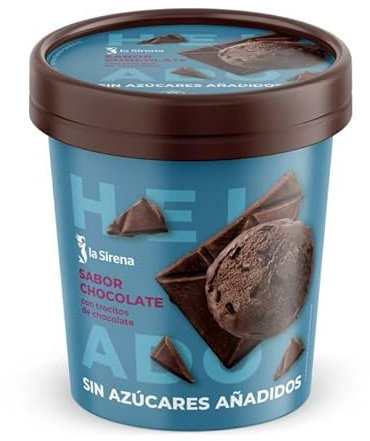 La Sirena Tarrina Helado Chocolate Sin Azúcar, 500ml (Congelado)