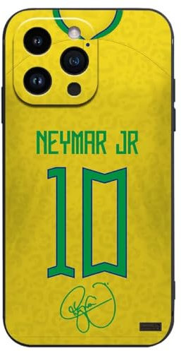 EZB Schutzhülle für iPhone mit Fußballspieler-Motiv, flexible Silikonhülle, stoßdämpfend (Neymar JR, iPhone 12 Pro)
