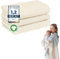 furora BABY Lange Bebe 80x80 cm, Mousseline (très Doux) en Coton Biologique (Oeko TEX 100 + GOTS) | Langes Coton bébé, Mousselines emmaillotage Bebe - Lavable à 60° (Creme)