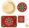 OH YEAH - Kit 12 Personas - Decoración Navidad Winter - Pack 68 uds - Temática Navideña - Vajillas Completas Navidad - DISEÑO ÚNICO
