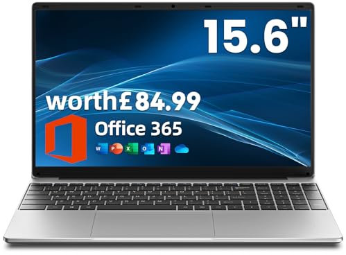 jumper Laptop with Office 365, 15.6 inch HD Display Laptops, 5205U Processor, Windows 11, 4GB RAM 128GB Storage, USB3.0, Keyboard Film UK, Portable Laptops for Business, School, and Work