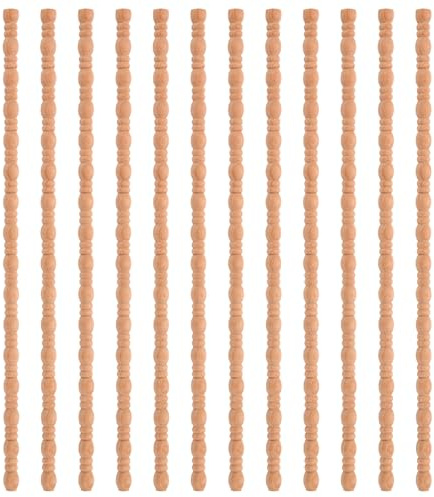 Sinbana 12pcs Décoratif Bois Moulure en Bois Bobine | 40cm Perlée Non Fini pour Meubles Murs Fenêtres Portes Tiroirs Miroirs Armoires Étagères Cadres Photo Artisanat (Style Gourd)