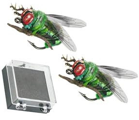AMSLSIU Simulation von Lachs, Forelle und Zander: Schwimmende 3D Bienenköder für EIN effektives Angelerlebnis im Süß und Salzwasser. Realistische künstliche 3D Bienenköder
