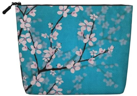 Trousse de maquillage portable pour femme - Trousse de toilette de voyage, Cerisier japonais, One Size, Trousse de toilette