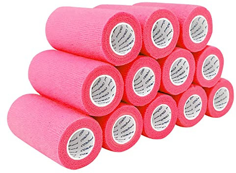 COMOmed selbstklebender verband elastische binde handgelenk bandage pflaster rolle Dog Bandagen Tierische Bandagen Rosa 10 cm X 12 Bände