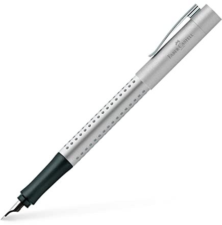 Faber-Castell 140900 Grip 2011 M Fountain Pen - Silver