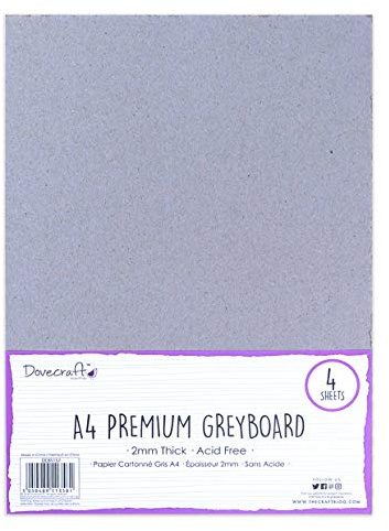 Dovecraft DCBS157 Essentials A4 Grey Board, Multi Colour, 1