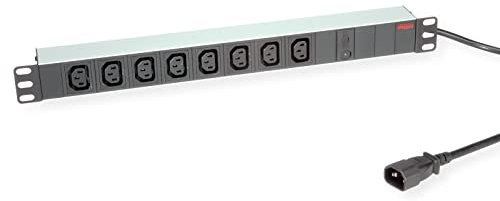 ROLINE 19-Steckdosenleiste 8-Fach C13 + C14-Stecker, 10A, Aluminium, 2 m
