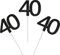 Sumerk 24PCS 40 Cupcake toppers Black Glitter 40th Birthday Cupcake Picks Anniversary Party Decorations